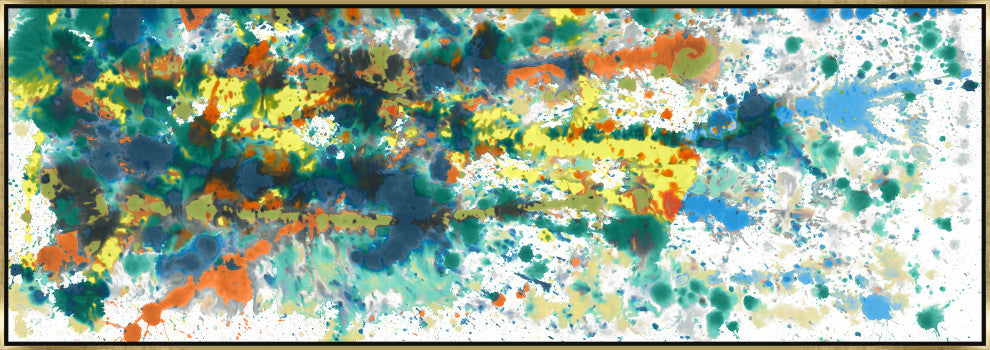 88x30 Smile Again III, Framed Artwork, Gold