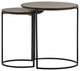 Rina Concrete and Black Metal 2-Piece Nesting End Table Set