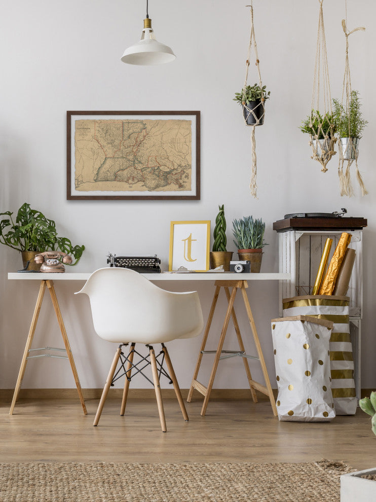 "Louisiana State Overview" Framed Painting Print, 24x16