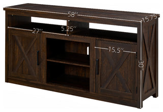 Gewnee Farmhouse TV Media Stand, Espresso