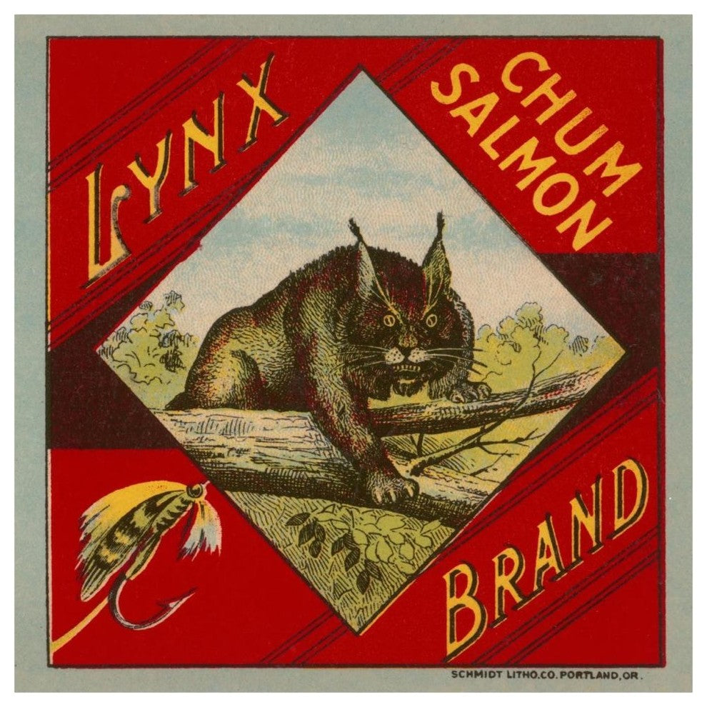 "Lynx Brand Chum Salmon" Digital Paper Print by Retrolabel, 46"x46"