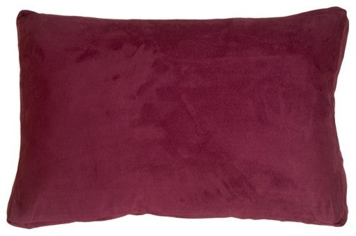 Pillow Decor Box Edge Royal Suede Wine Throw Pillow, 14"x22"