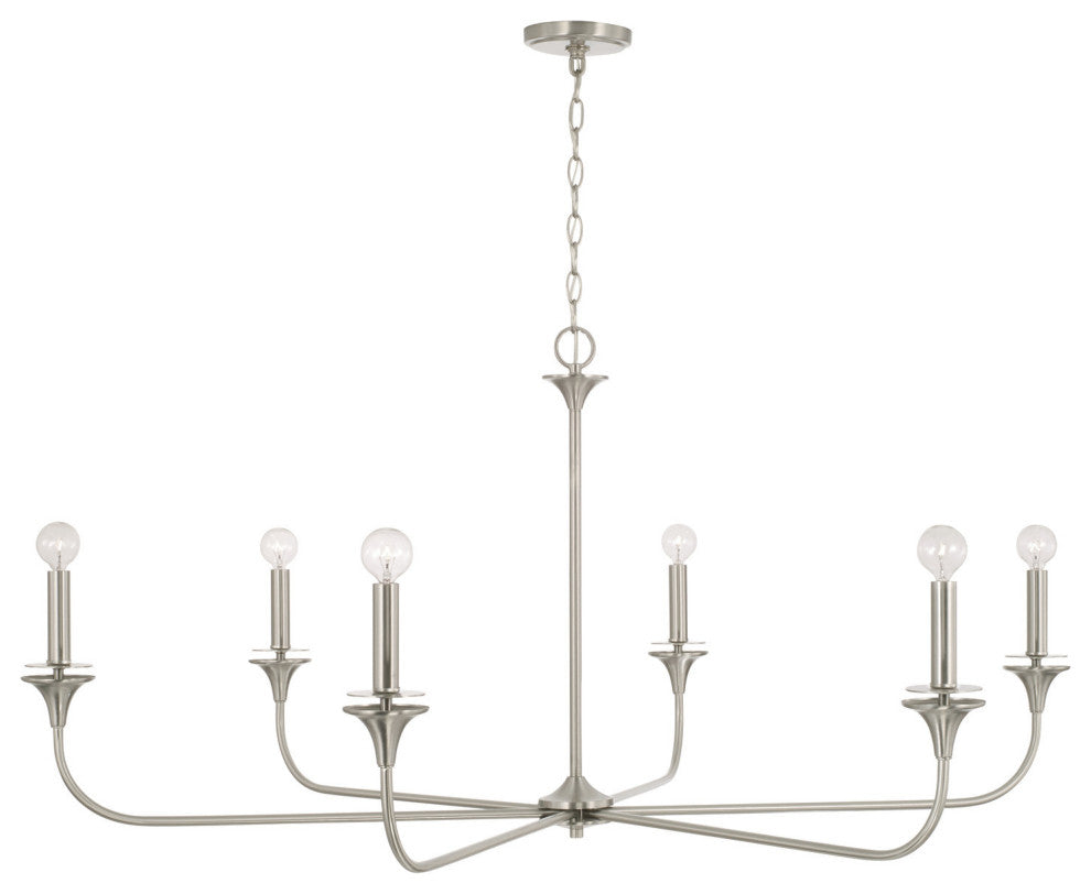 Capital Lighting 448961 Presley 6 Light 49"W Candle Style - Aged Brass