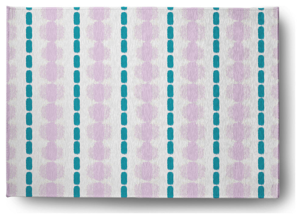 Watercolor Stripe Spring Chenille Rug, Purple-Blue, 5'x7'