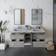 Fresca Formosa 60" Ash Wall Hung Double Sink Modern Vanity Set, Faucet Fft1040ch