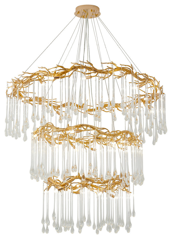 Bethel International CN21C24G 38 Light Chandelier, Gold