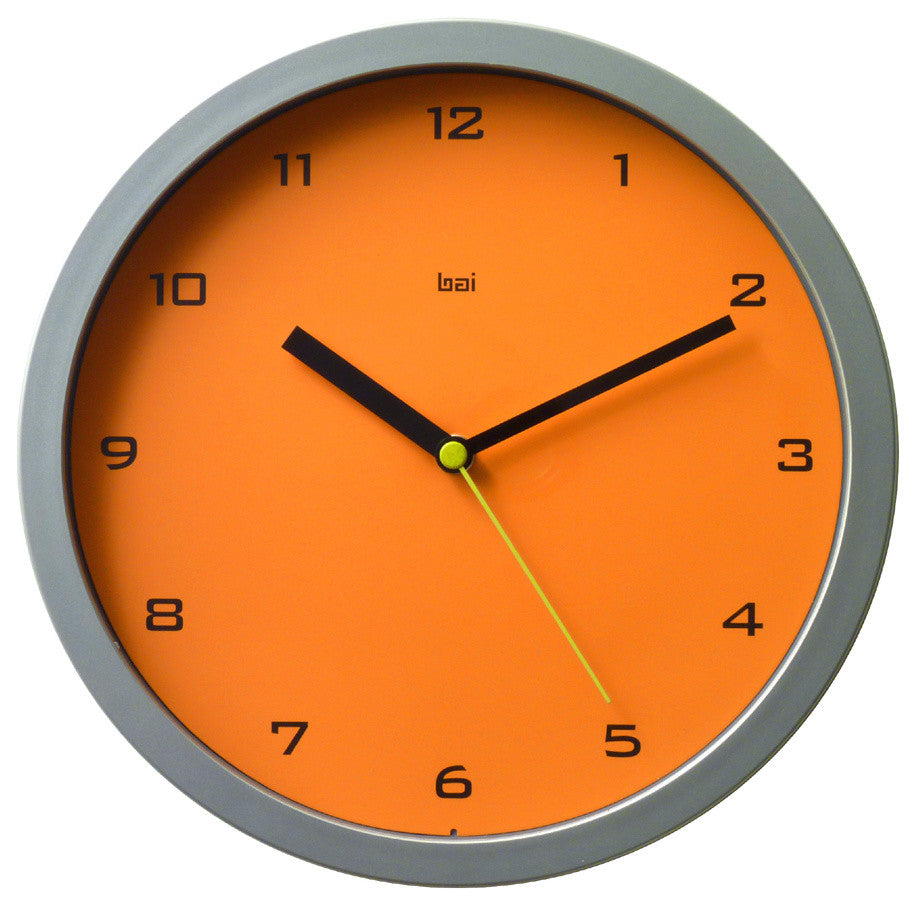 10" Designer Wall Clock Gotham Tangerine