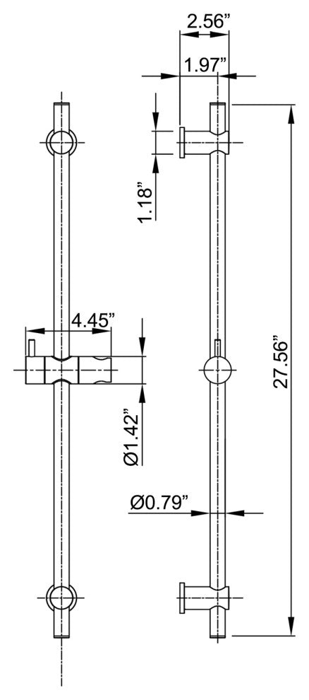 Wall Mounted Handheld Shower with Slide Bar-Less Rough-in Valve