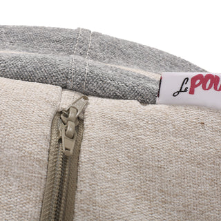 Sasser Hudgeons Boho 5 Foot Striped Bean Bag, Natural + Gray Stripes, 54 W X 54