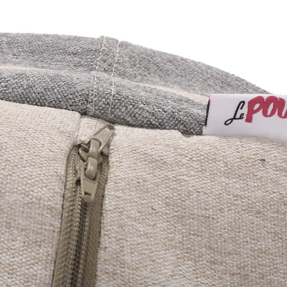 Sasser Hudgeons Boho 5 Foot Striped Bean Bag, Natural + Gray Stripes, 54 W X 54