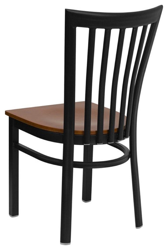 Flash Furniture Hercules Black Back Metal Dining Chair in Cherry