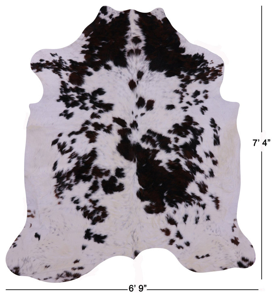 7' 4" X 6' 9" Organic Natural Hair-On Cowhide Area Rug C1712