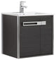 Oakville Wall Mount Bathroom Vanity, Black Coal Oak, 24", Chrome Hardware