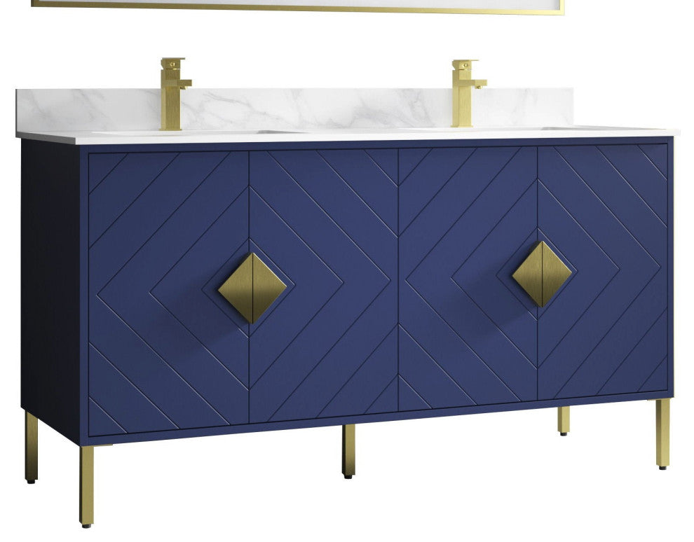 60" Tennant Brand Eileen Modern style Double sink bathroom vanity