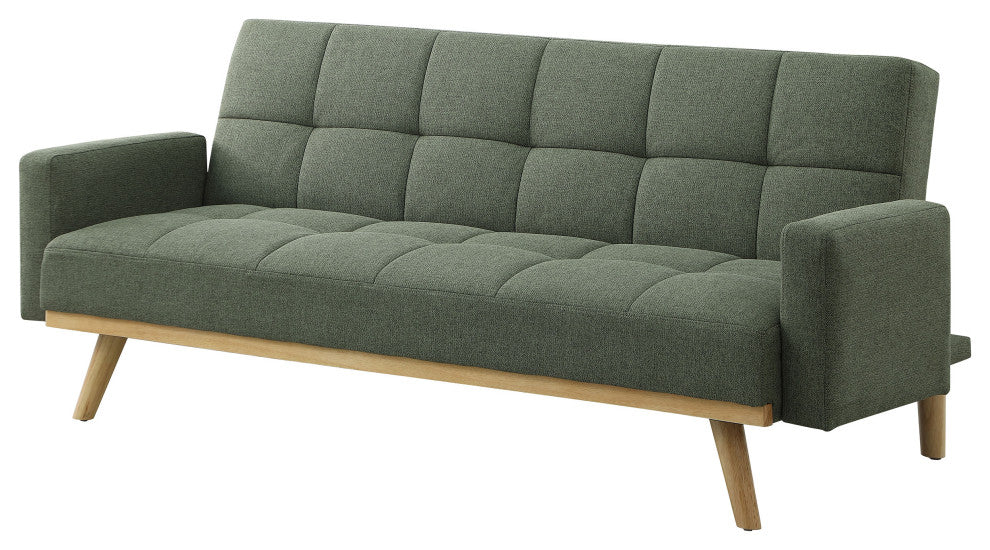 Kourtney Upholstered Tufted Convertible Sofa Bed Sage Green
