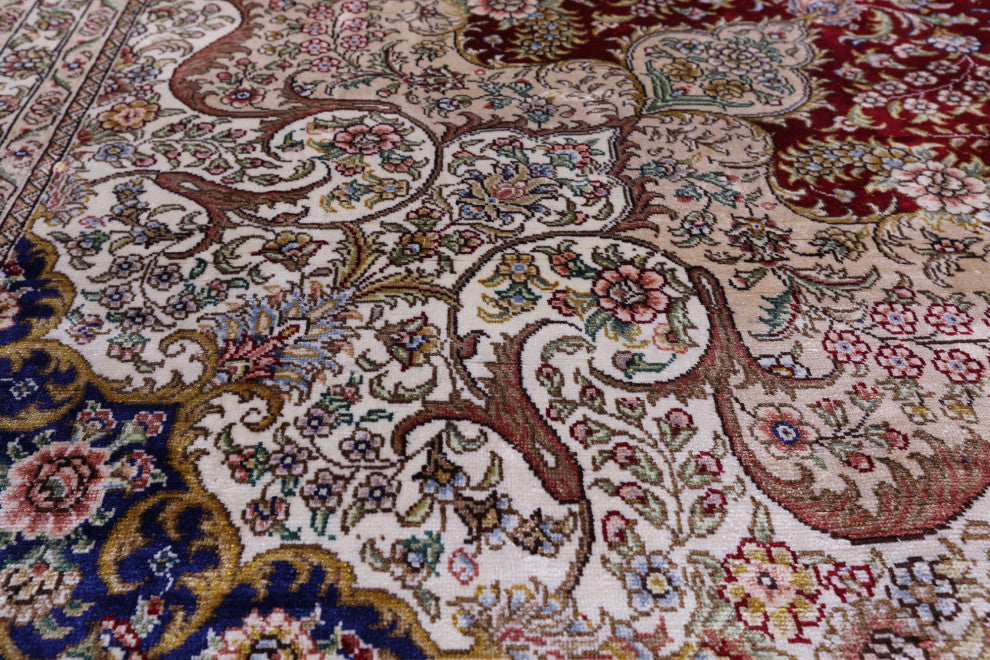 High End Persian 100% Silk Hand Knotted Rug 8' 0" X 10' 0'' Q4794