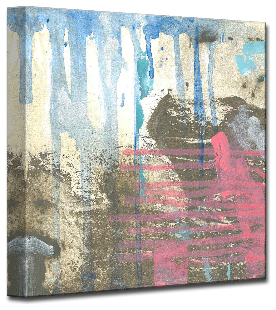 Browns Blues and Pink' Ready2HangArt Canvas by Leslie Owens, 30"x30"