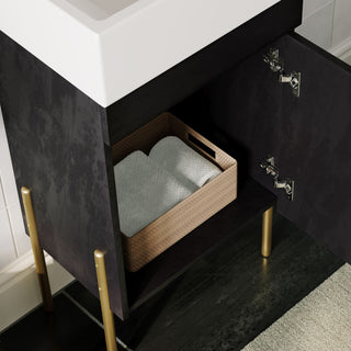 Ravena, Bathroom Vanity, Black, 18", Single Sink, Freestanding