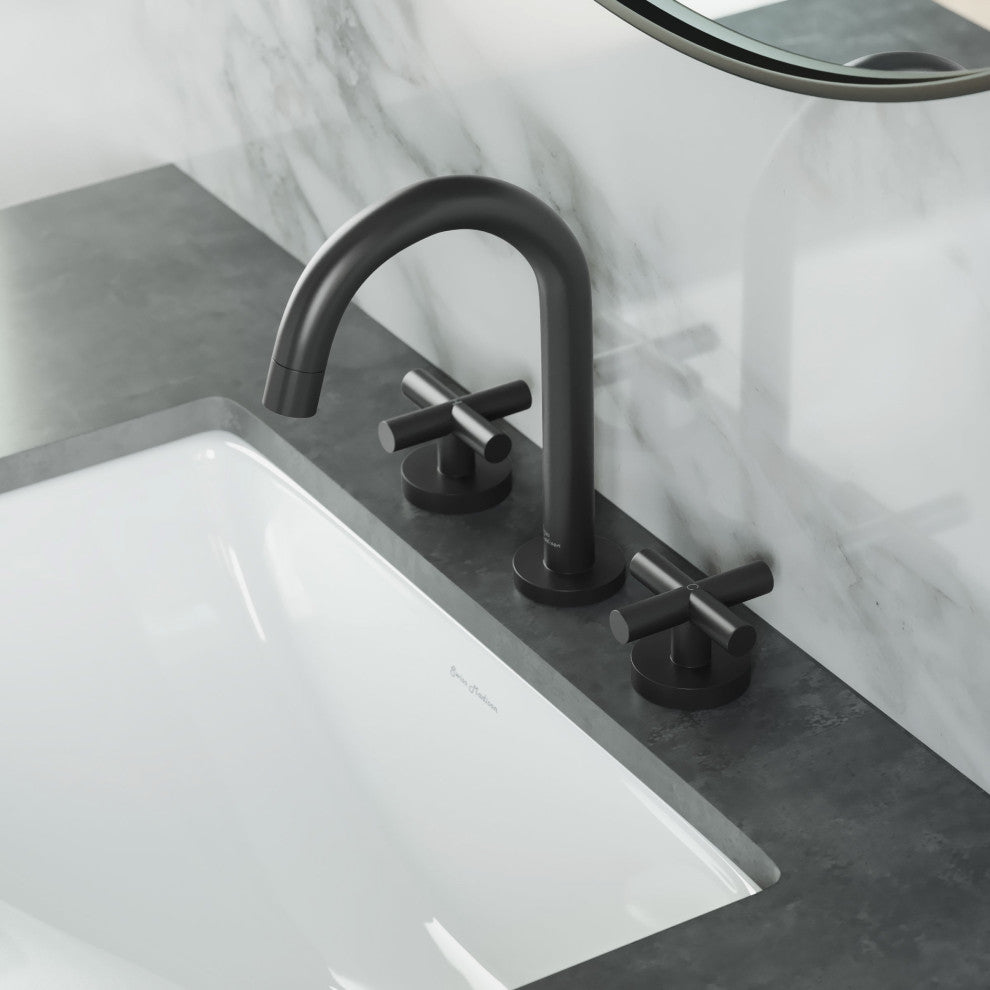 Ivy Courte 8 in. Widespread, Cross Handle, Bathroom Faucet, Matte Black