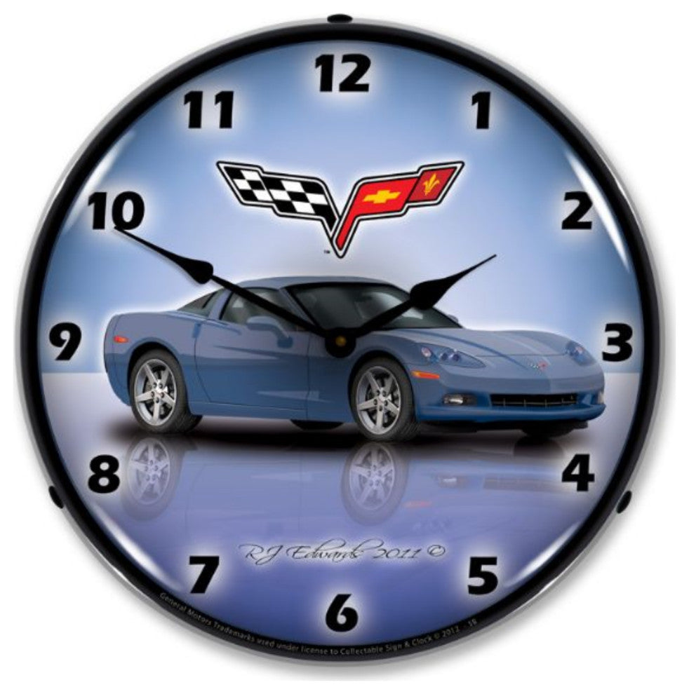 GMRE1112349 C6 Corvette Supersonic Blue Clock