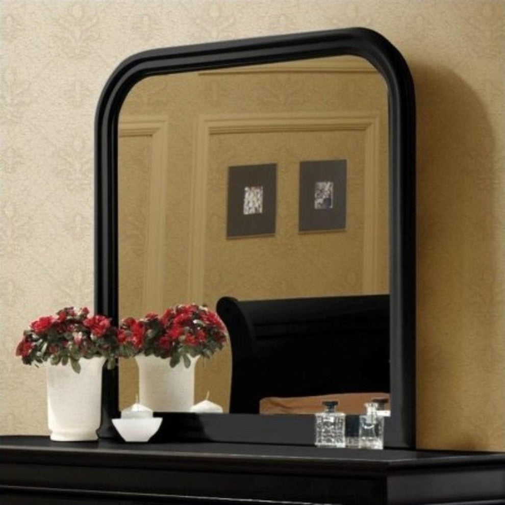 Benzara BM172127 Traditional Style Dresser Mirror, Black