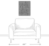 Food Blessing Prayer Gray Wall Art, 16"x20", Canvas