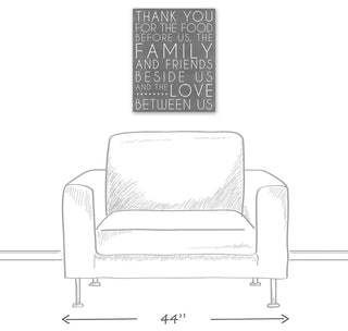 Food Blessing Prayer Gray Wall Art, 16"x20", Canvas