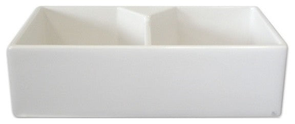 Fine Fixtures Berrington Double Bowl Fireclay 31.25" Farmhouse Kitchen Sink