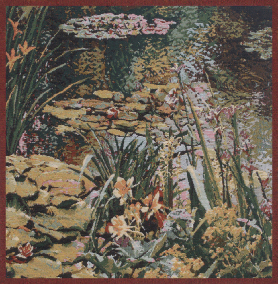Yellow Flowers Monet's Garden  Decorative Couch Pillow Cover