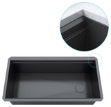 36in. Galaxy Black Undermount Single Bowl Stainless Steel Kitchen Sink Combo
