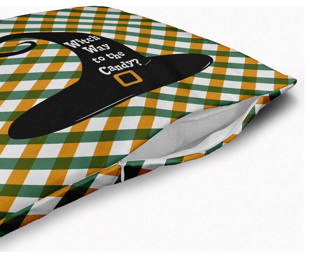 Witch Way to the Candy Accent Pillow With Removable Insert, Mustard, 16"x16"