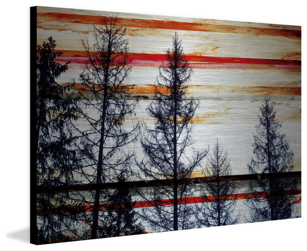 "Red Striped Sky" Print on Brushed Aluminum, 36"x24"