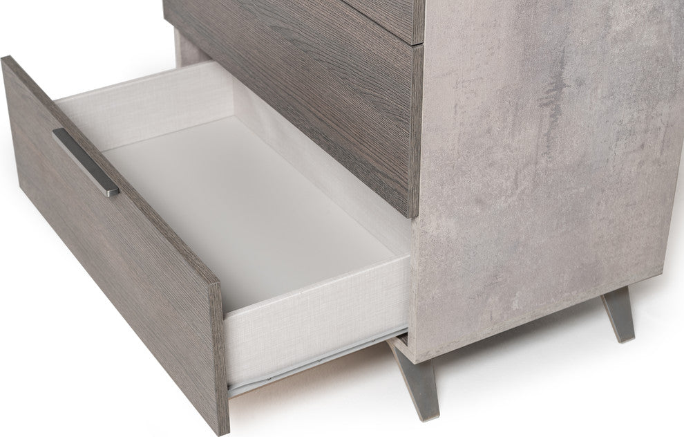 Nova Domus Bronx Italian Modern Faux Concrete and Grey Chest