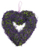 Reindeer Moss Heart-Shaped Artificial Wreath, Purple, 14.5"