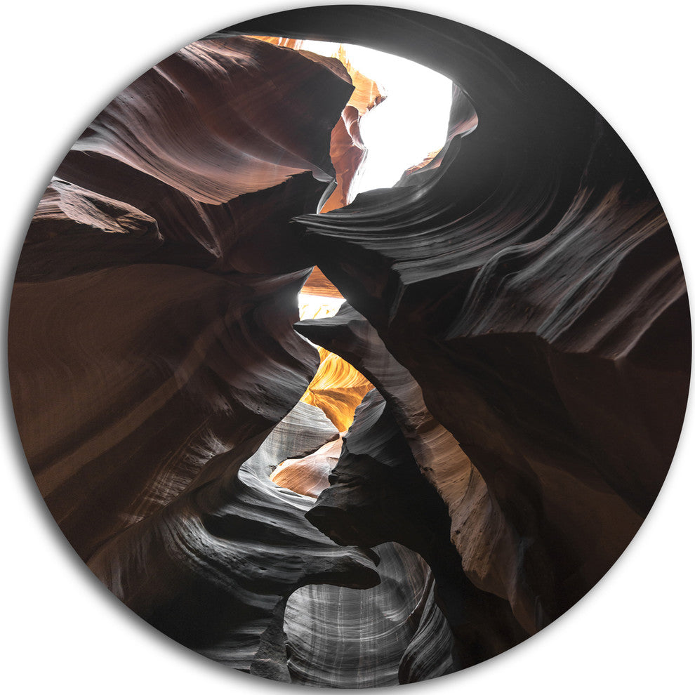 Glowing Antelope Canyon, Landscape Photo Disc Metal Wall Art, 23"