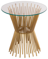Grace Glass Side Table - Gold