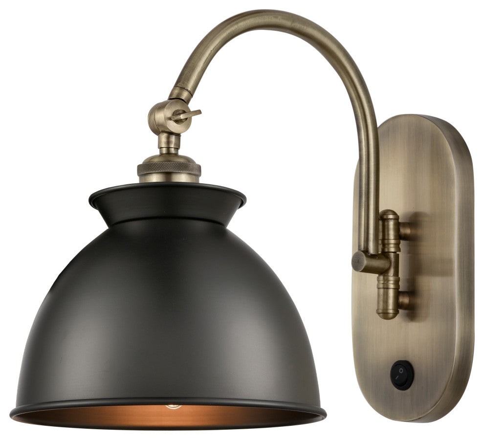 Adirondack Sconce, Antique Brass, Matte Black, Led