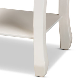 Gabrielle Traditional Provincial White-Finished 2-Drawer Wood End Table