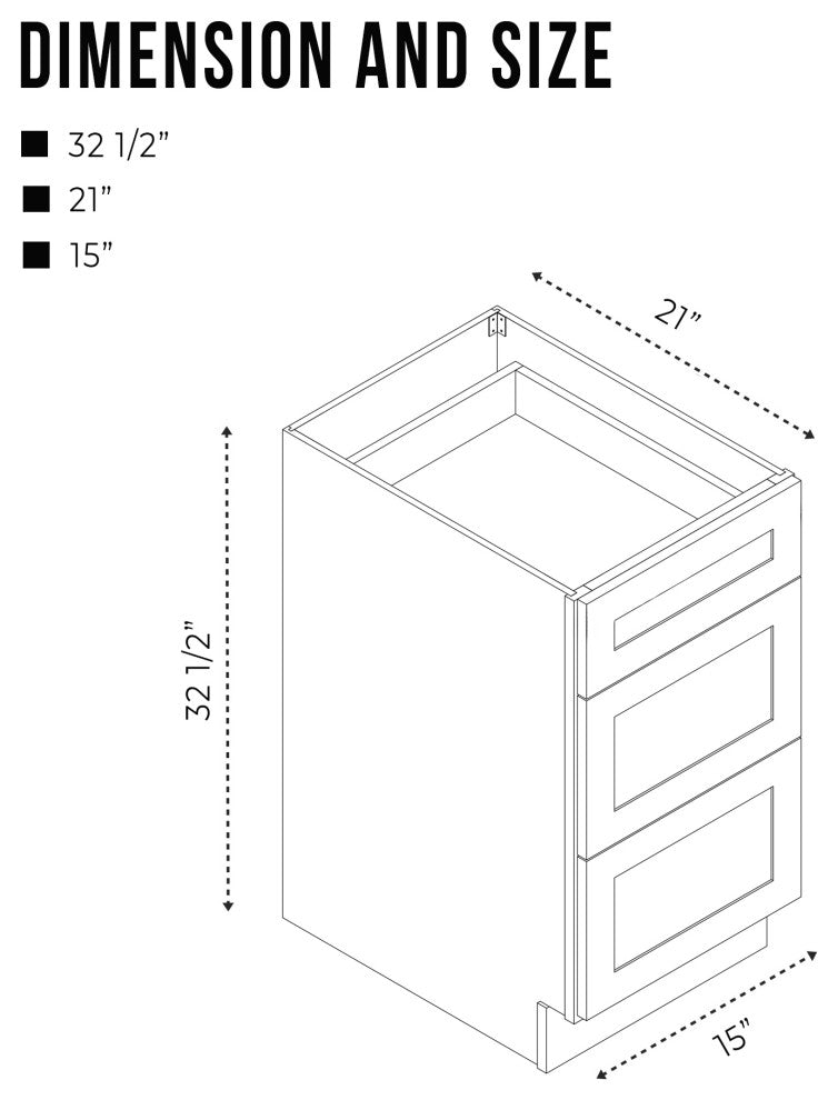 Vanity Art Vanity Cabinet, 15", White