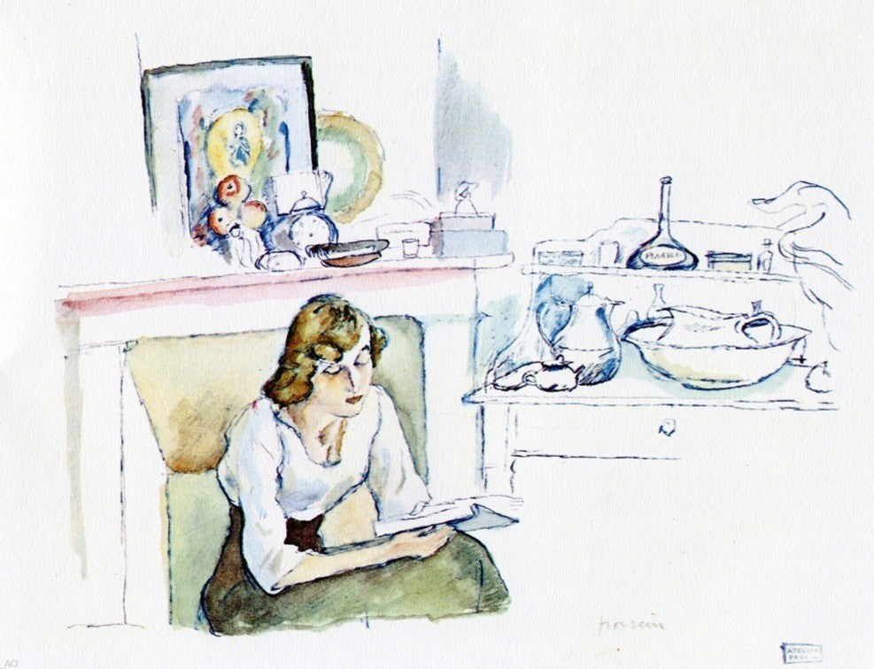Jules Pascin Hermine David Indoors, 21"x28" Gallery Wrapped Canvas Print