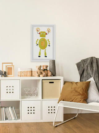 "Magnetic Robot" Framed Painting Print, 24"x36"