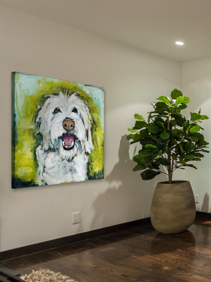 "Smiley Dog" Painting Print on Canvas by Tori Campisi