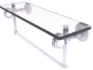 Pacific Grove 16" Dotted Glass Shelf and Towel Bar, Matte White