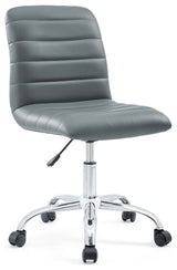 Ripple Armless Mid Back Vinyl Office Chair - Gray