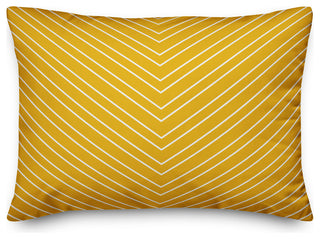 Yellow Chevron 14x20 Lumbar Pillow