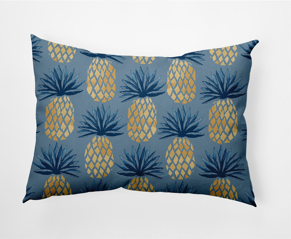 14x20" Pineapple Stripes Nautical Decorative Indoor Pillow, Dusty Smoke