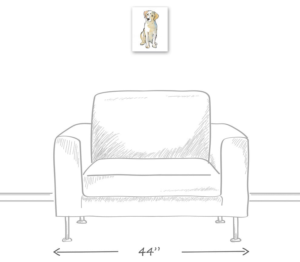 Yellow Labrador Dog 8x10 Canvas Wall Art