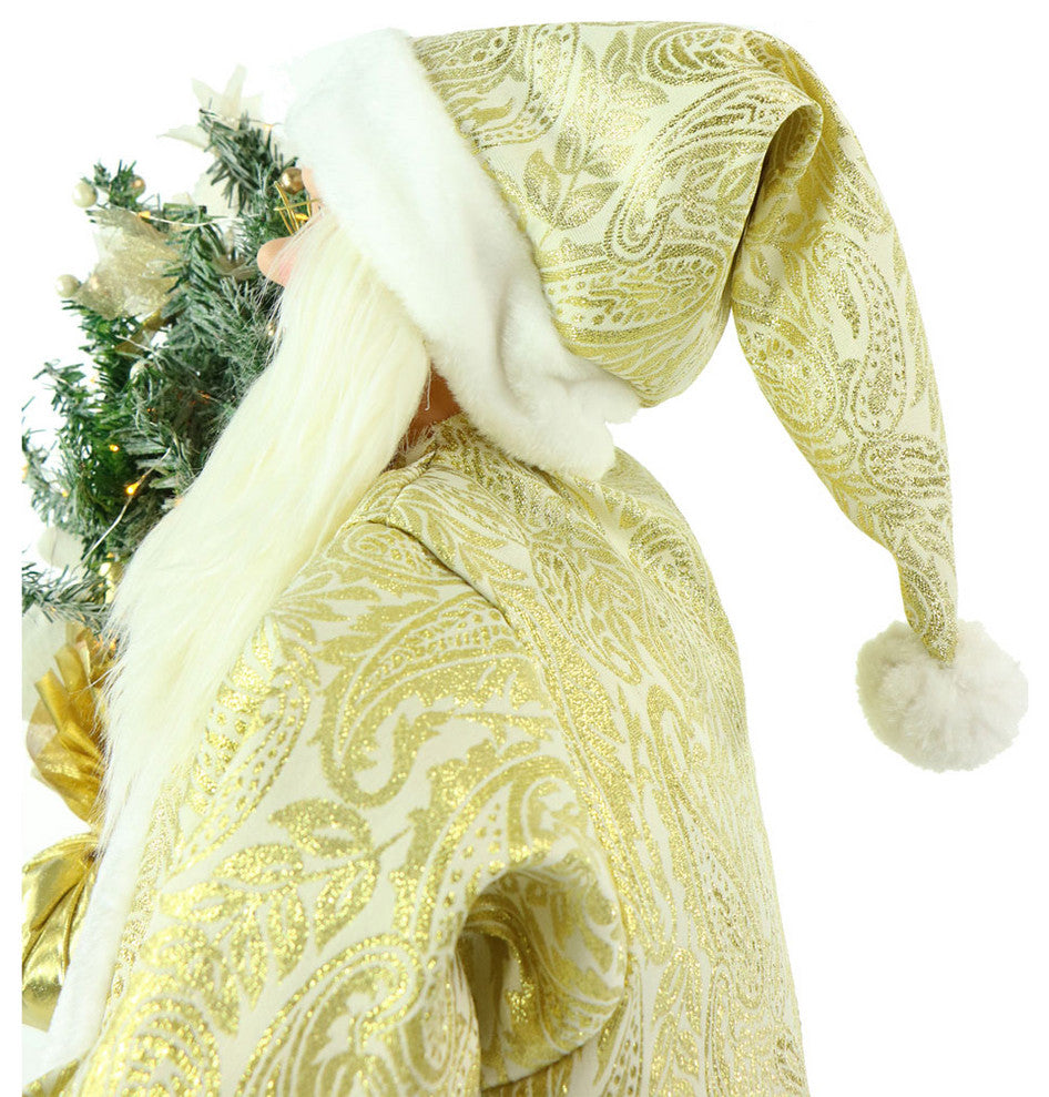 36" Music and Motion Santa With Christmas Tree