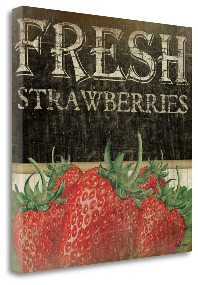 "Fresh Strawberries" By Jennifer Pugh, Giclee Print on Gallery Wrap Canvas