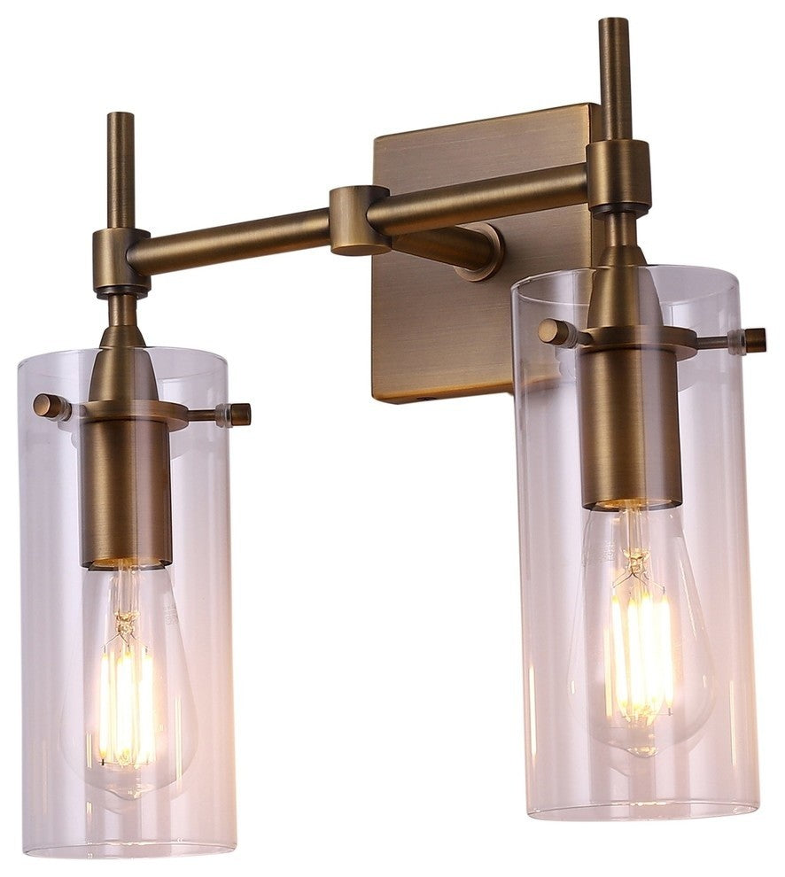 Effimero 2-Light Wall Sconce, Antique Brass